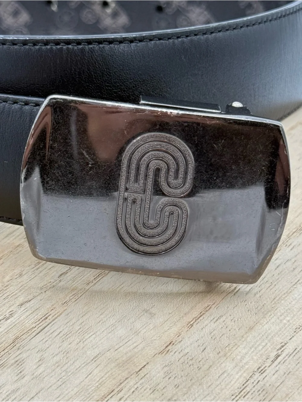 Heavy duty Coach Reversible Men's Leather Belt with Logo Buckle